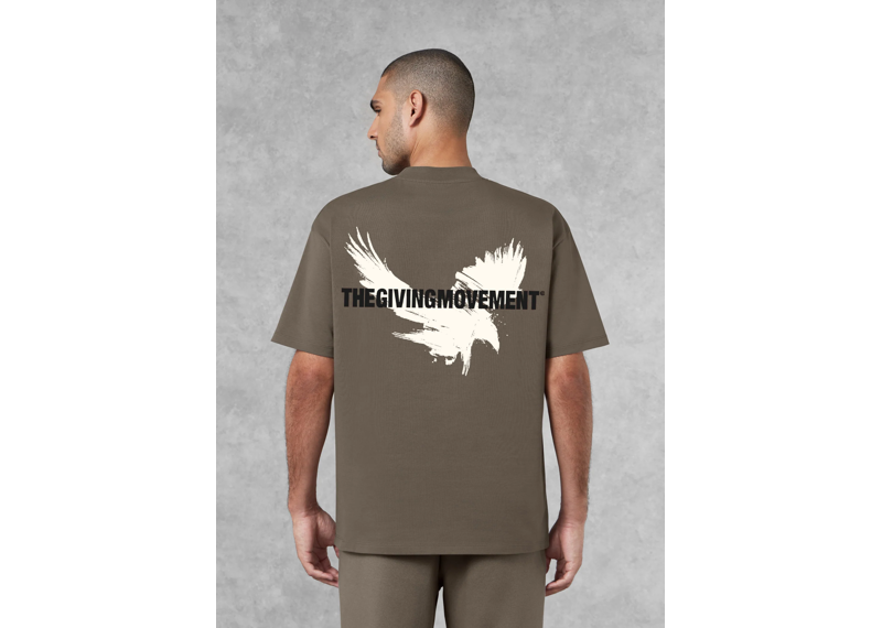 The Giving Movement Men Falcon Print T-Shirt - Truffle