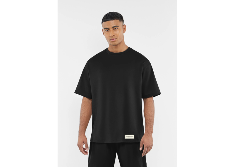 The Giving Movement Oversized Contrast Back Print T-Shirt - Pitch Black