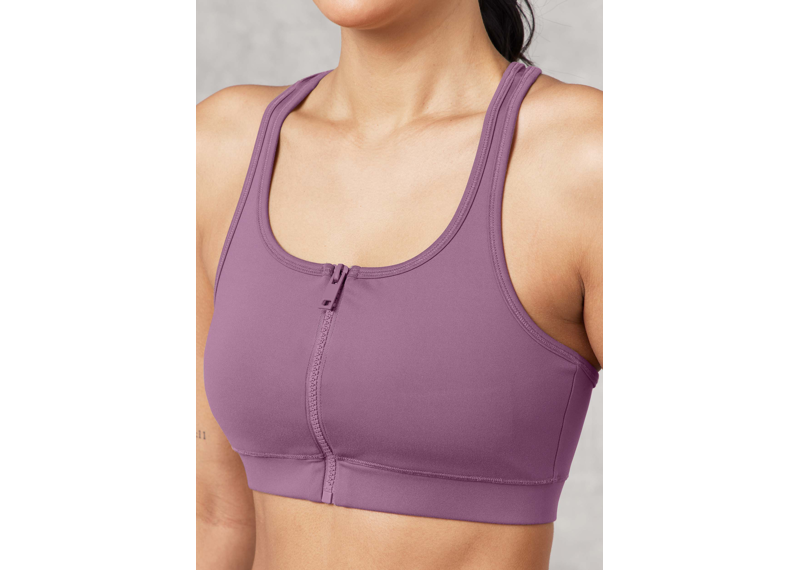 The Giving Movement Cut Out Zip Bra - Mauve