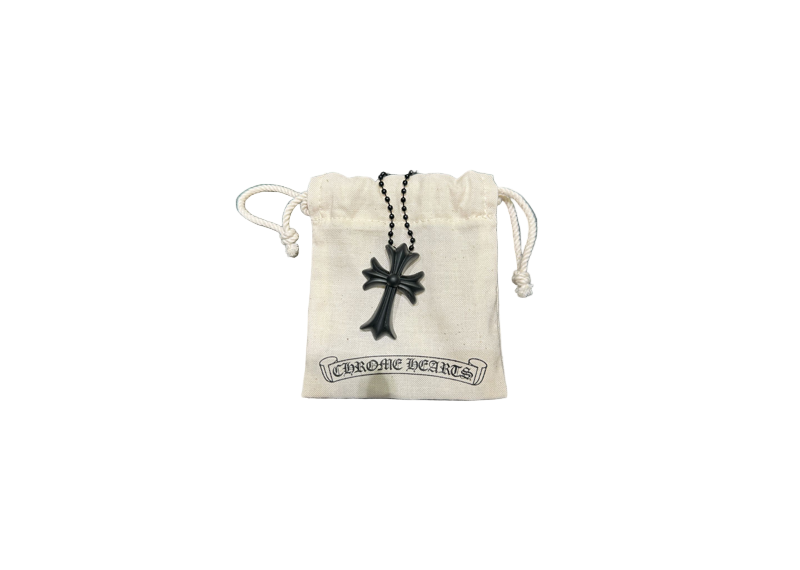 Chrome Hearts Silicone Rubber Cross Necklace - Black