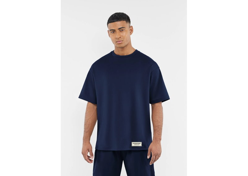 The Giving Movement Oversized Contrast Back Print T-Shirt - Navy