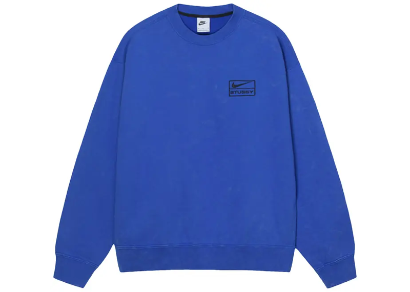 Nike x Stussy Acid Wash Fleece Crewneck - Blue