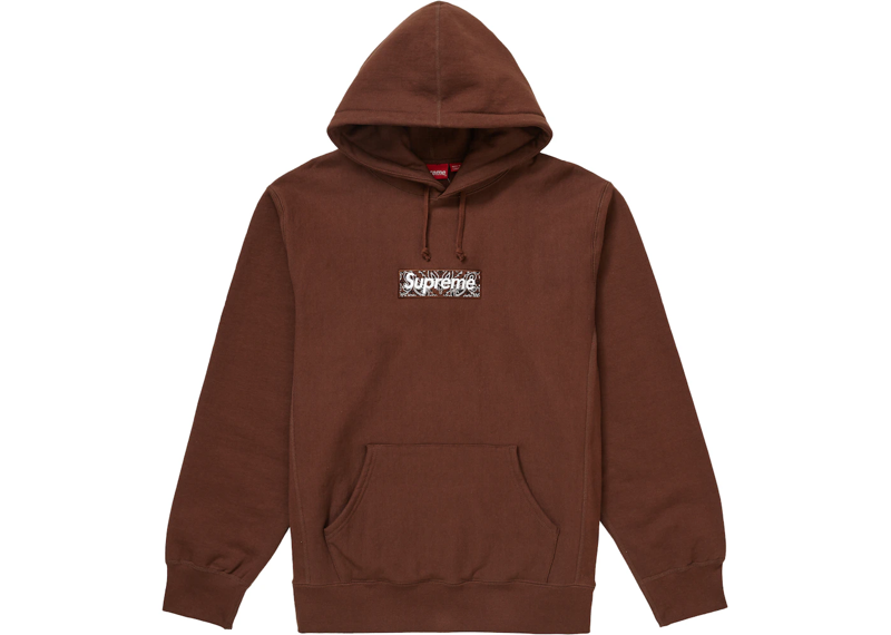 Supreme Bandana Box Logo Hooded Sweatshirt Brown