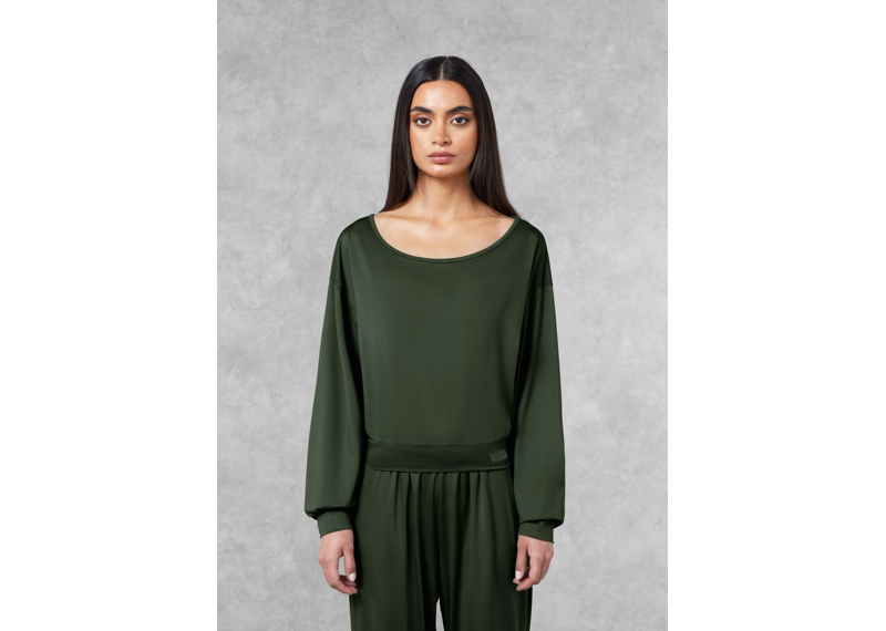 The Giving Movement Oversized Boat Neck Top - Khaki