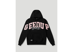 Geedup Co Team Logo Script Hoodie - Black/Dusty Pink