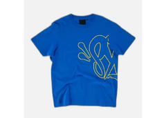 Syna World Logo T-Shirt - Cobalt Blue/Yellow