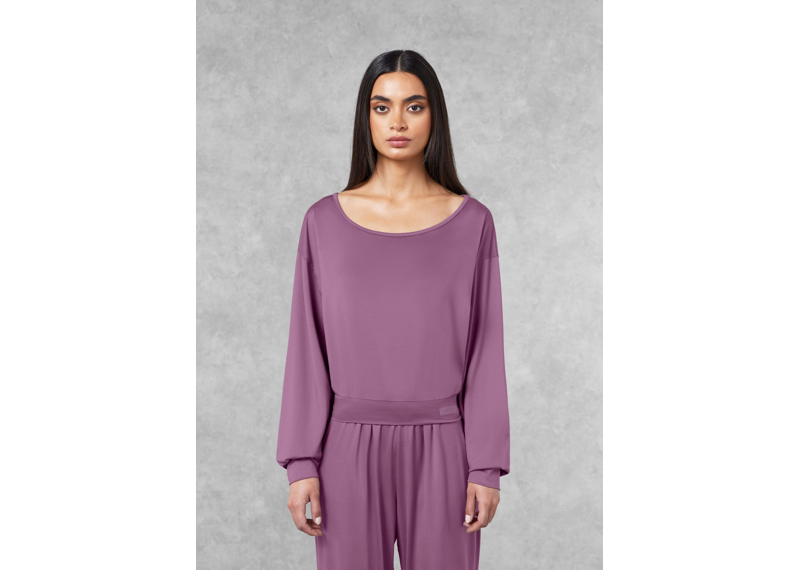 The Giving Movement Oversized Boat Neck Top - Mauve