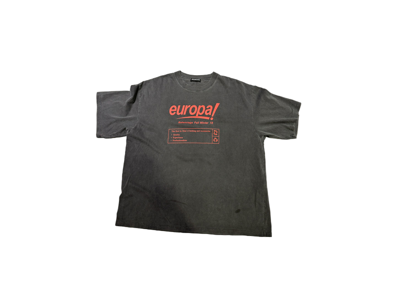 Balenciaga Europa! Oversized T-Shirt - Washed Black