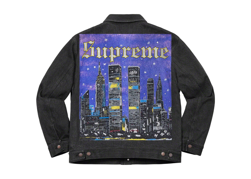 Supreme New York Painted Trucker Jacket Black