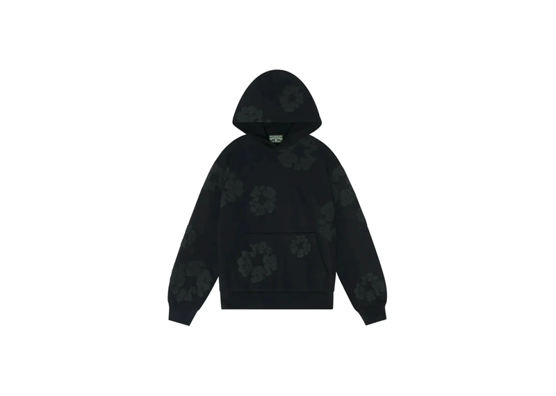 Denim Tears Cotton Wreath Monogram Hoodie Tonal Black