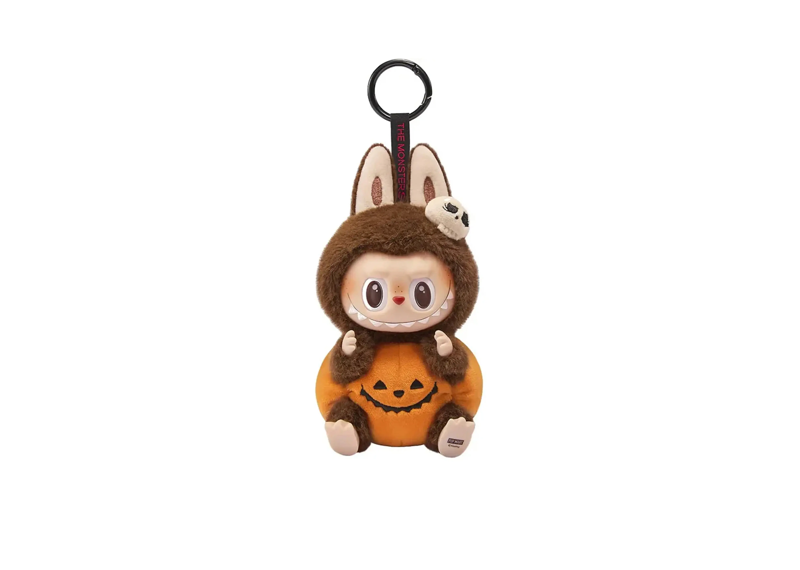 Pop Mart Labubu Happy Halloween Party Series-Sitting Pumpkin Vinyl Plush Pendant