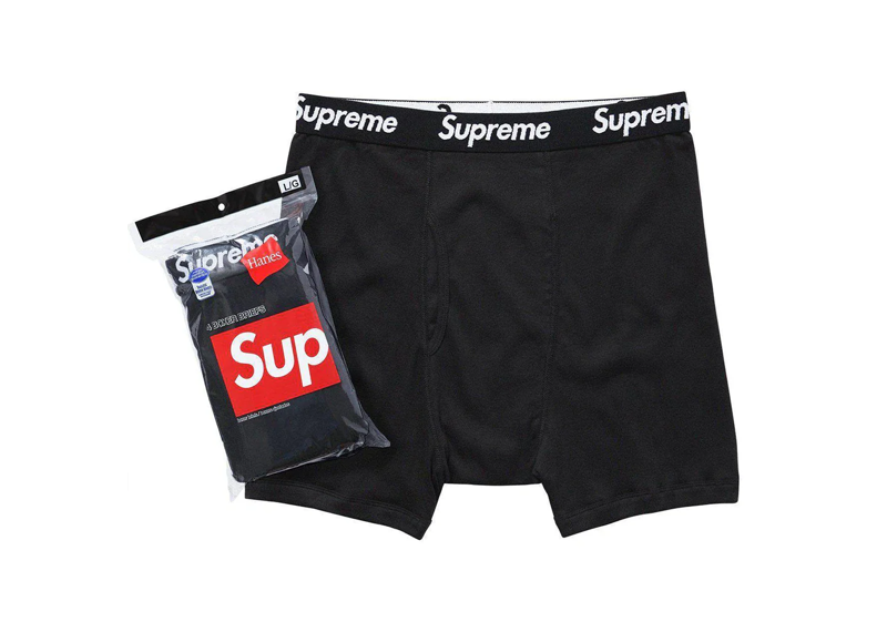 Supreme x Hanes Boxer Briefs (4 Pack) Black