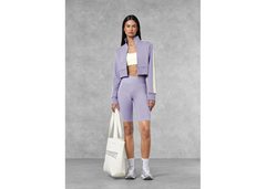The Giving Movement Regular Fit Striped Cropped Jacket - Digital Lavender