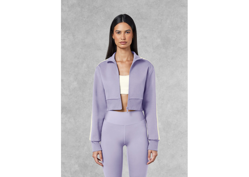 The Giving Movement Regular Fit Striped Cropped Jacket - Digital Lavender