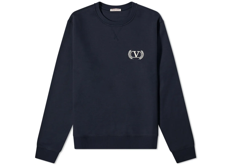 Valentino Varsity V Logo Sweatshirt - Navy