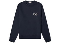 Valentino Varsity V Logo Sweatshirt - Navy