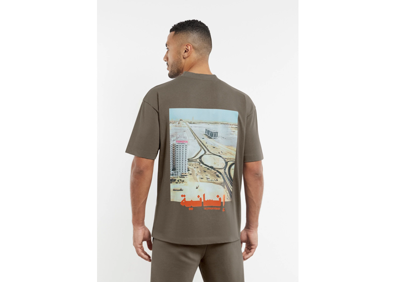 The Giving Movement Oversized Landscape Print T-Shirt - Truffle
