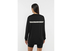 The Giving Movement Oversized Long Sleeve T-Shirt - Pitch Black