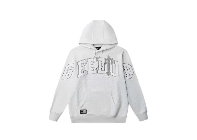 Geedup Co x Trapstar Team Logo x Irongate T Hoodie - White Marle/Grey
