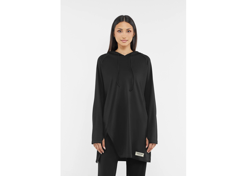 The Giving Movement Oversized Modest Top - Pitch Black