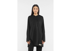 The Giving Movement Oversized Modest Top - Pitch Black