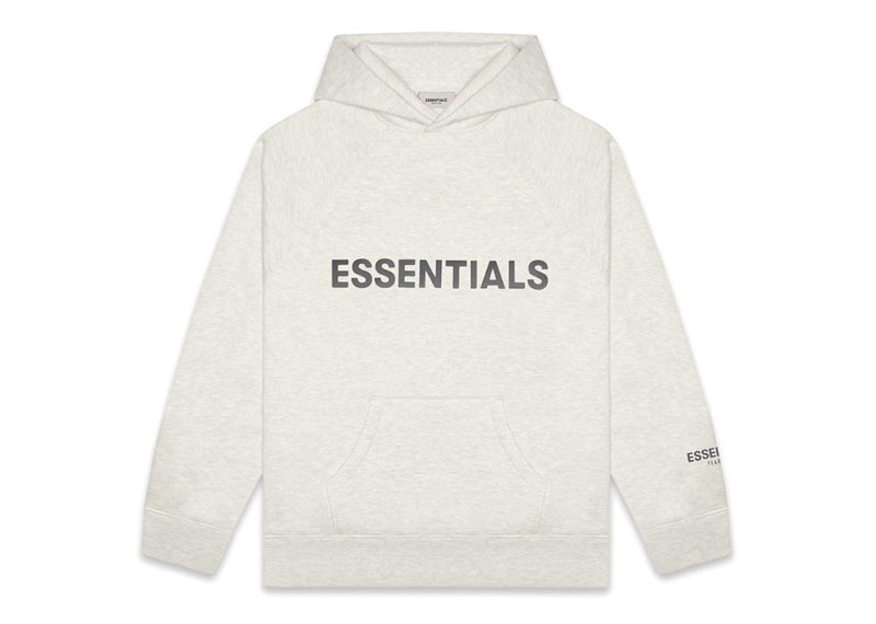 Fear Of God Essentials Applique Logo Hoodie - Heather Oatmeal (FW20)