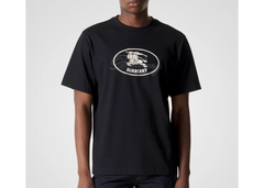 Burberry Ryan Embroidered EKD Script T-Shirt, Black
