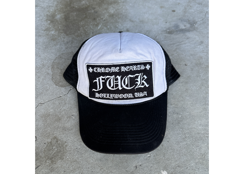 Chrome Hearts Fuck Hollywood Trucker White/Black