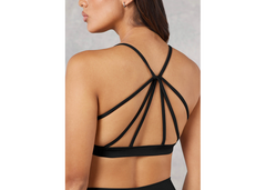 The Giving Movement Strappy Sports Bra - Pitch Black