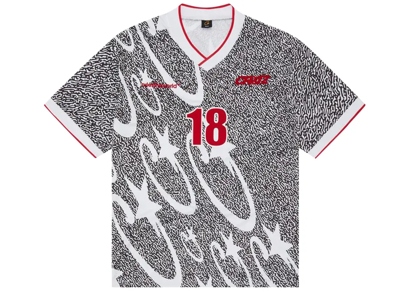 Corteiz Stellations Football Jersey - Black/White/Red