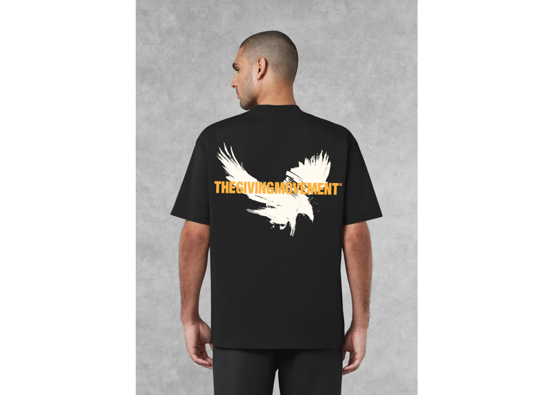 The Giving Movement Men Falcon Print T-Shirt - Pitch Black