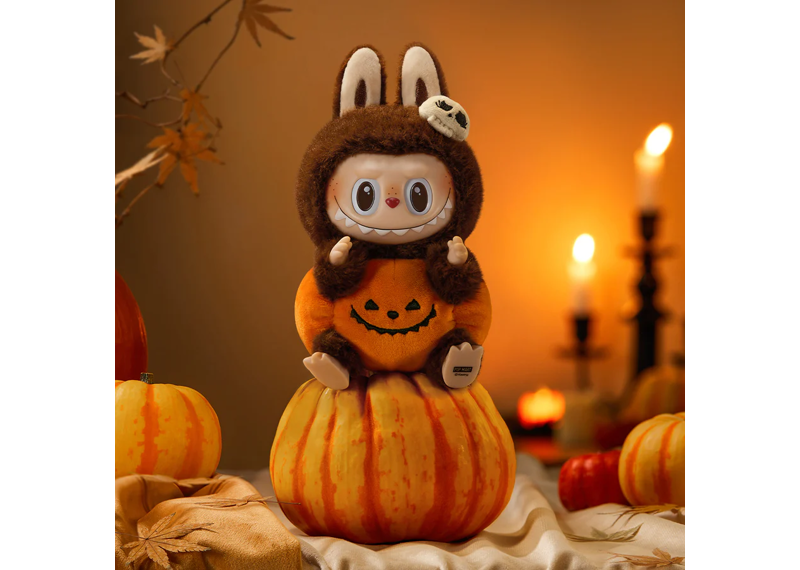 Pop Mart The Monsters LABUBU Happy Halloween Party Series - Sitting Pumpkin Vinyl Plush Pendant