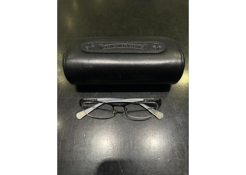 Chrome Hearts Shelby Glasses - Black w/ Leather Case