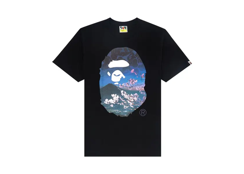 BAPE Japan Exclusive Sakura Cherry Blossom Ape Head Tee Black
