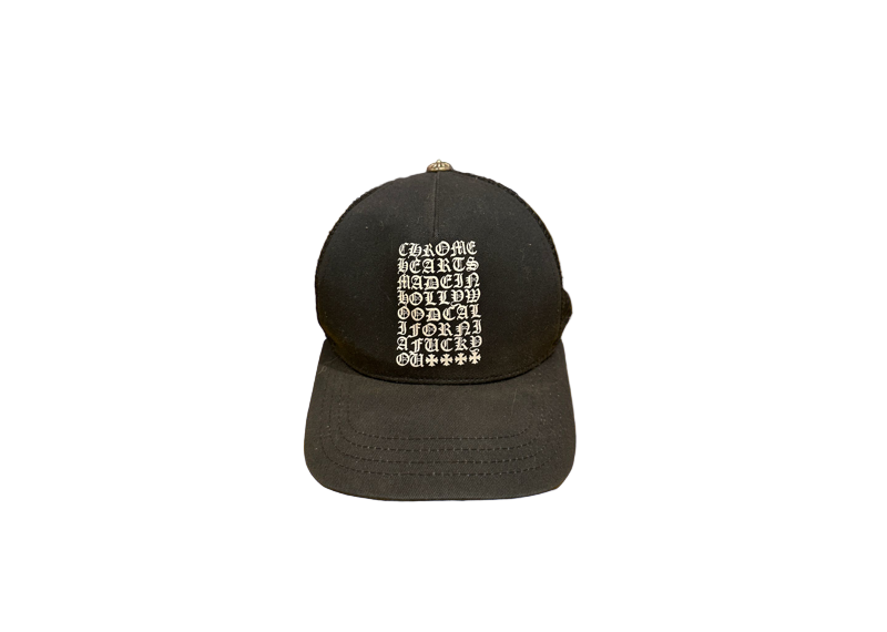 Chrome Hearts Vertical Stack Logo Trucker - Black