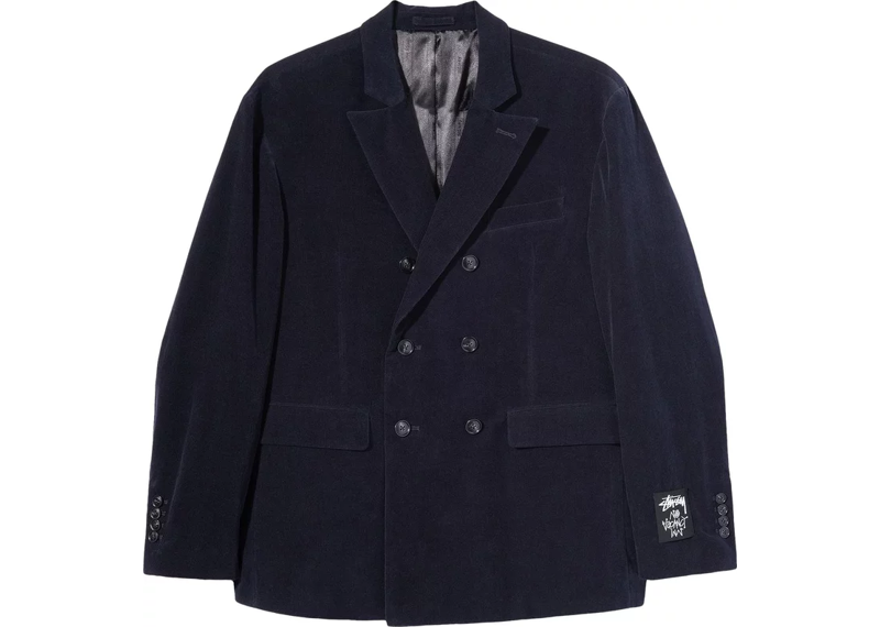 Stussy x No Vacancy Inn Double Breasted Blazer - Dark Navy