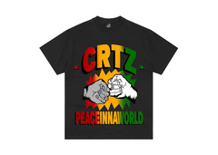 Corteiz Peaceinnaworld T-Shirt - Black (SS24)