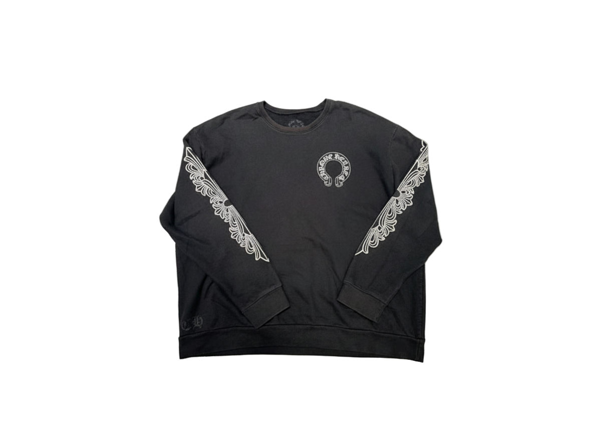Chrome Hearts Floral Horseshoe Crewneck - Black