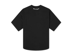 Palm Angels Oversize Double Printed Neck Logo T-Shirt - Blk/Blk