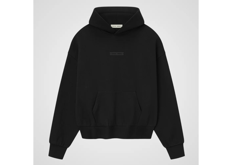 Fear of God Essentials Classic Fleece Hoodie - Jet Black (SS25)