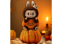 Pop Mart Labubu Happy Halloween Party Series-Sitting Pumpkin Vinyl Plush Pendant
