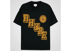 Rhude Collegiate Crest T-Shirt, Vintage Black/Yellow