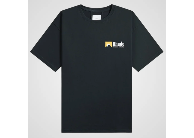 Rhude International Racing Logo T-Shirt, Vintage Black