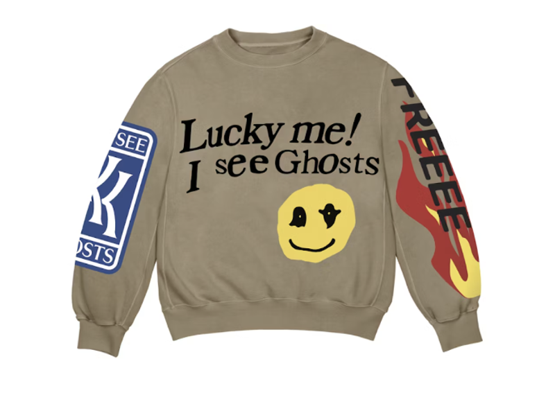 Kids See Ghosts Lucky Me Crewneck Sweatshirt Beige
