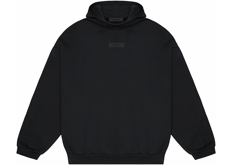 Fear of God Essentials Chest Logo Hoodie - Jet Black (SS24)