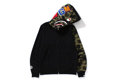BAPE Shark Full Zip Hoodie Camo Sleeve