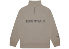 Fear Of God Essentials Half Zip Pullover Sweater - Cement (FW20)