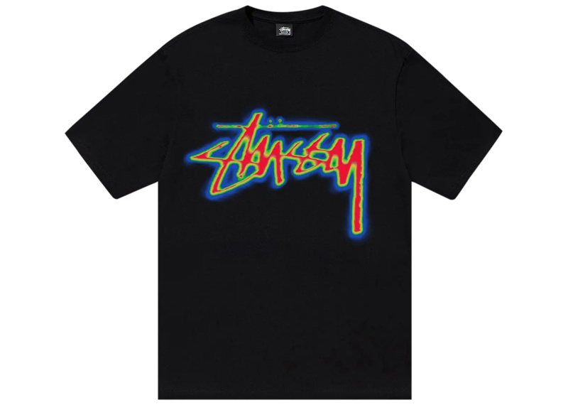 Stussy Thermal Stock T-Shirt - Black