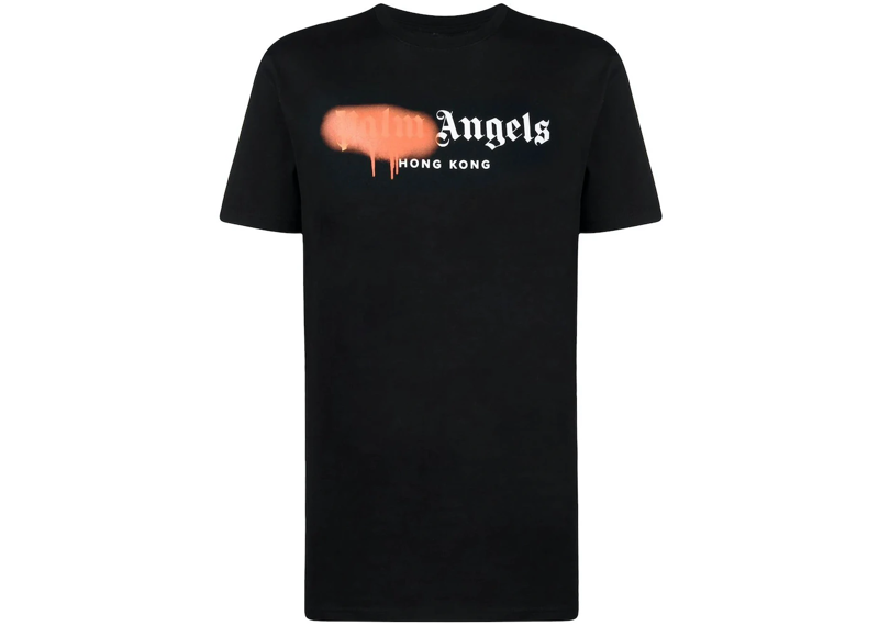 Palm Angels Hong Kong Sprayed Logo T-Shirt - Black/Orange (SS21)