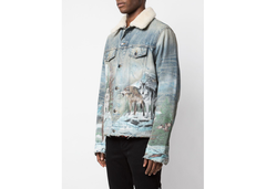 Amiri Shearling Airbrush Trucker Jacket